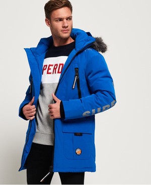 Superdry Mountain Pro Project Down Parka Férfi Kabát Kék | KVROY9631